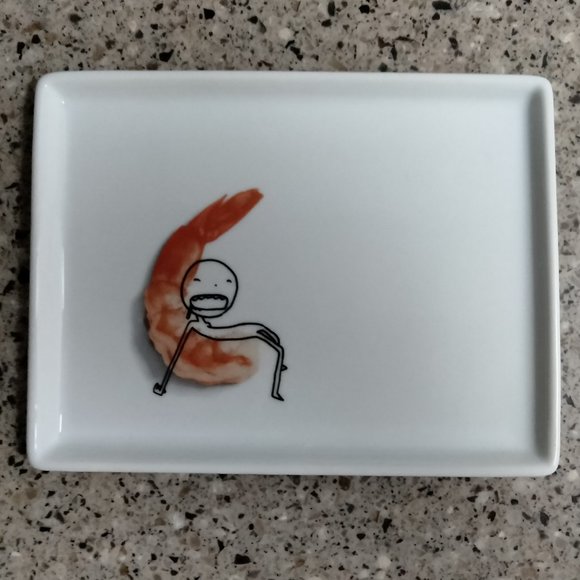 NWT 2011 Retired Oliver Shrimp Lounge Appetizer Plate - Picture 1 of 4